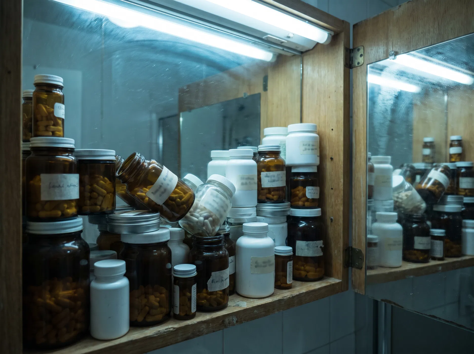 Overflowing supplement cabinet