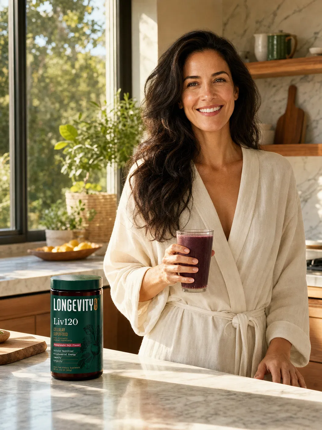 Woman thriving on GLP-1 with Liv120