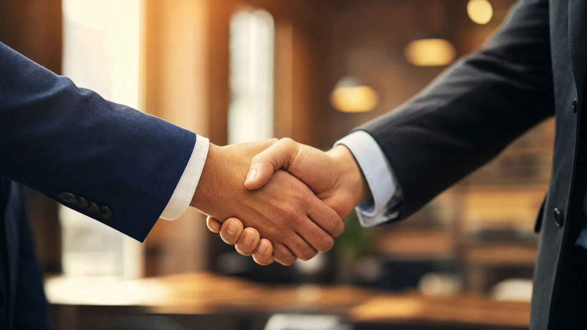 Professional handshake representing trust and partnership