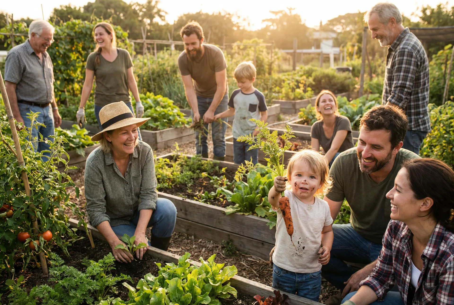 Community volunteers working together at Renewal Roots farm