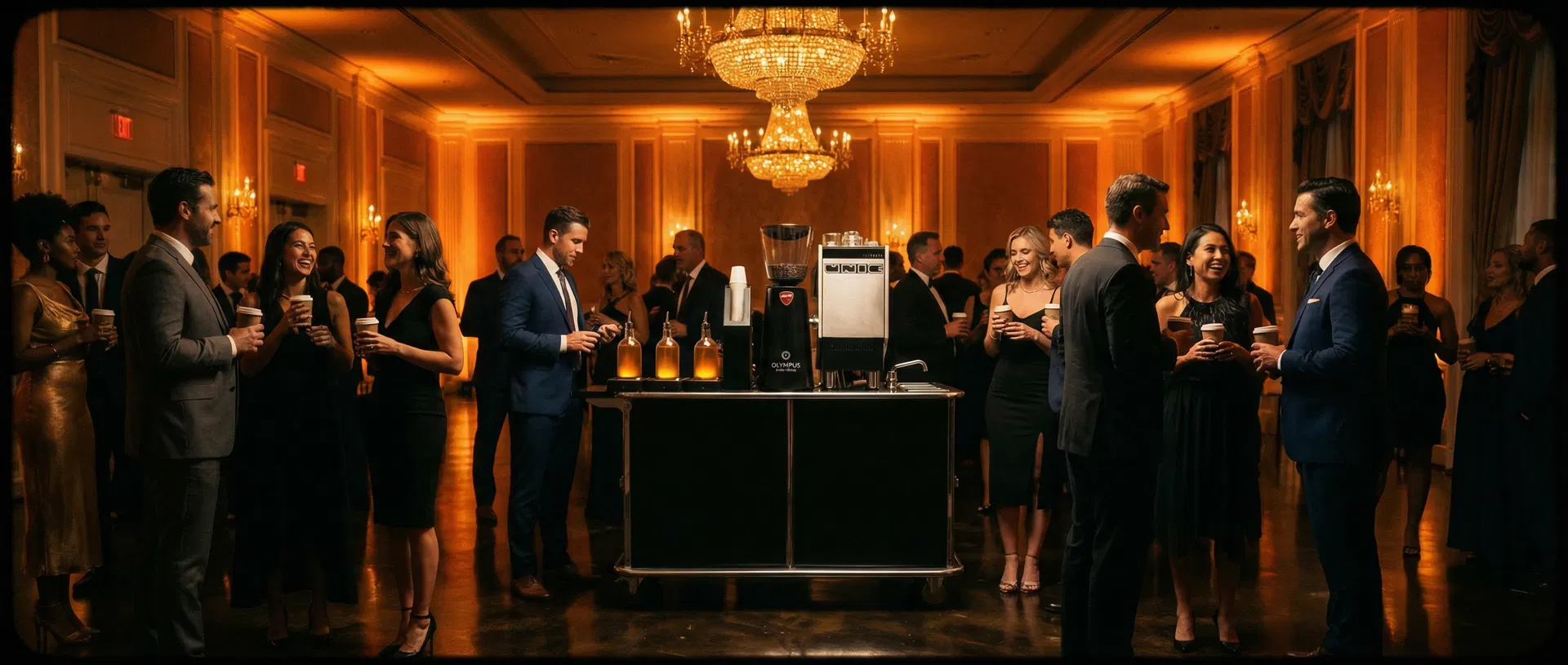 Luxury espresso cart at corporate gala