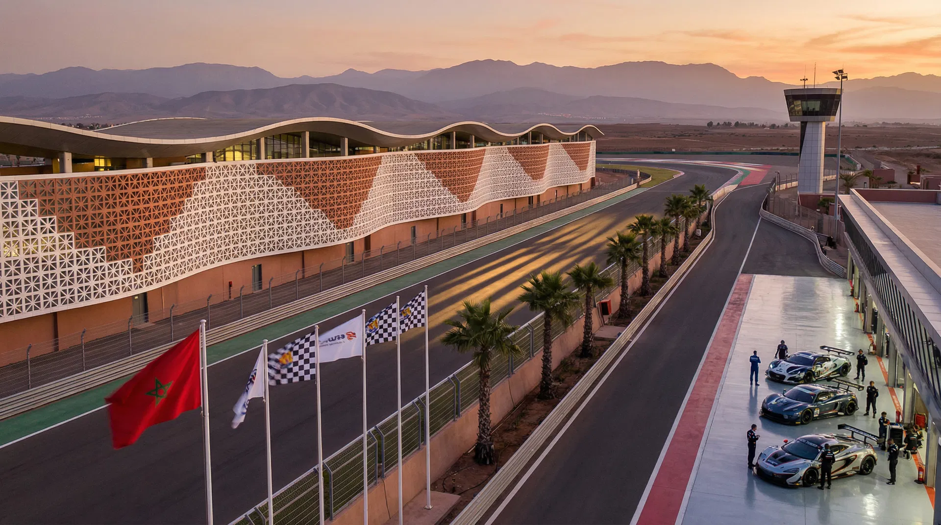 Morocco motorsport circuit with modern architecture