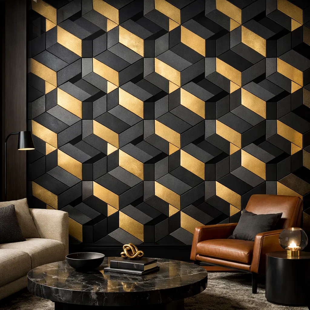 Geometric 3D Pattern Wall