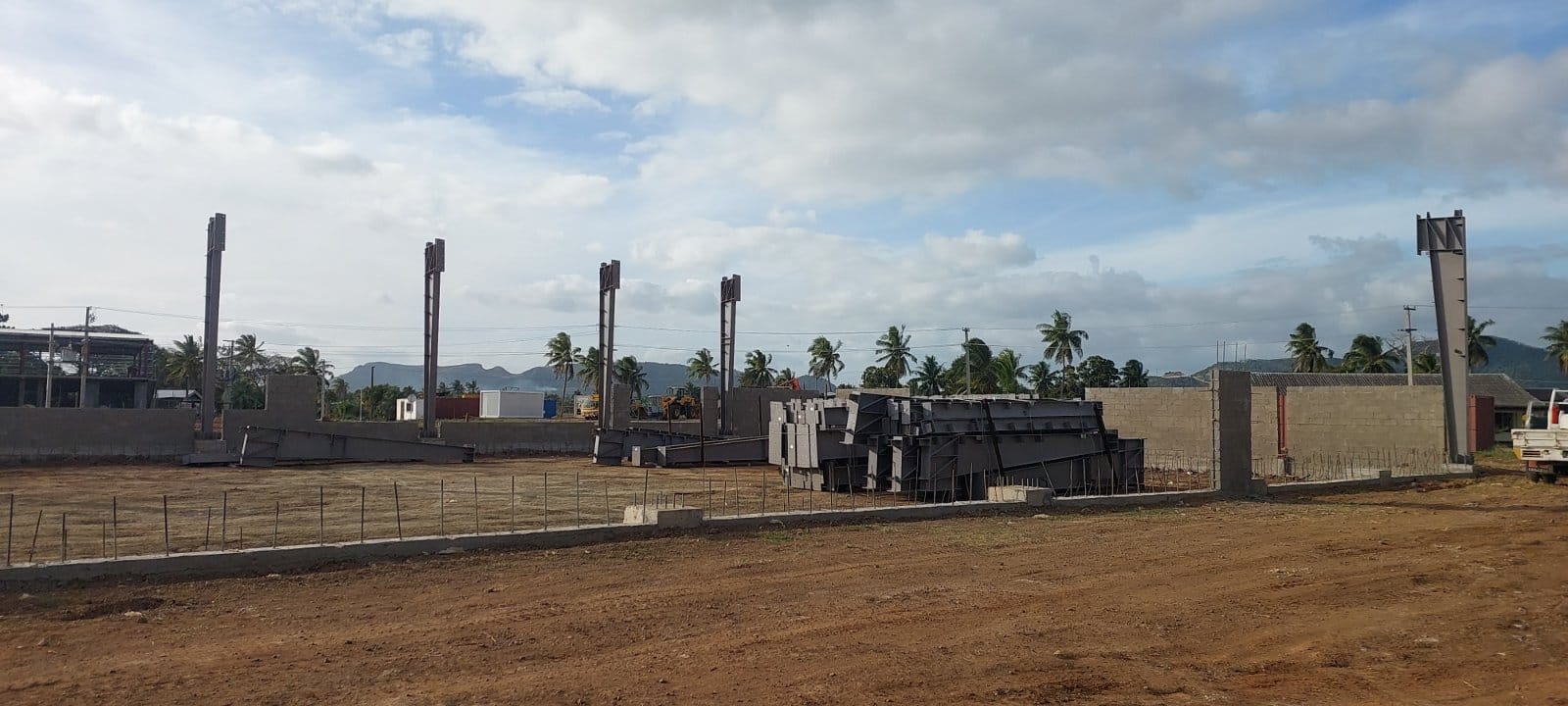 Steel Structure 4S Dealership Project in Fiji – Installation Progress 2