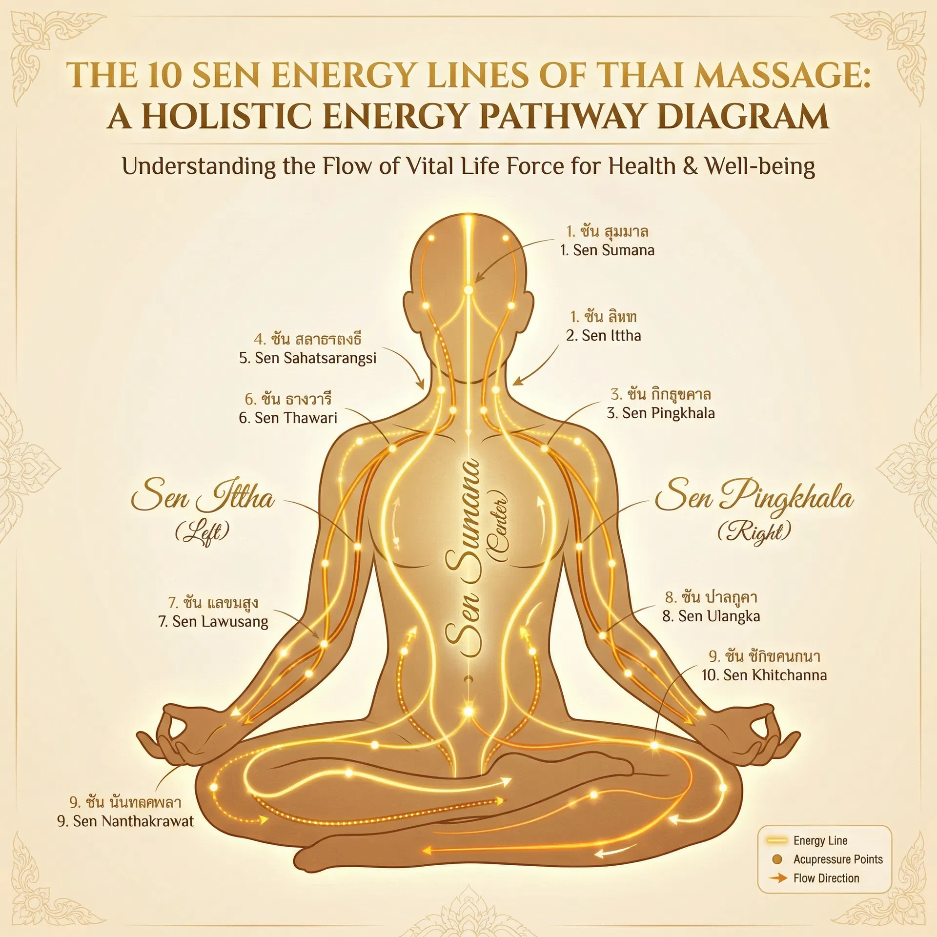 Thai massage Sen energy lines