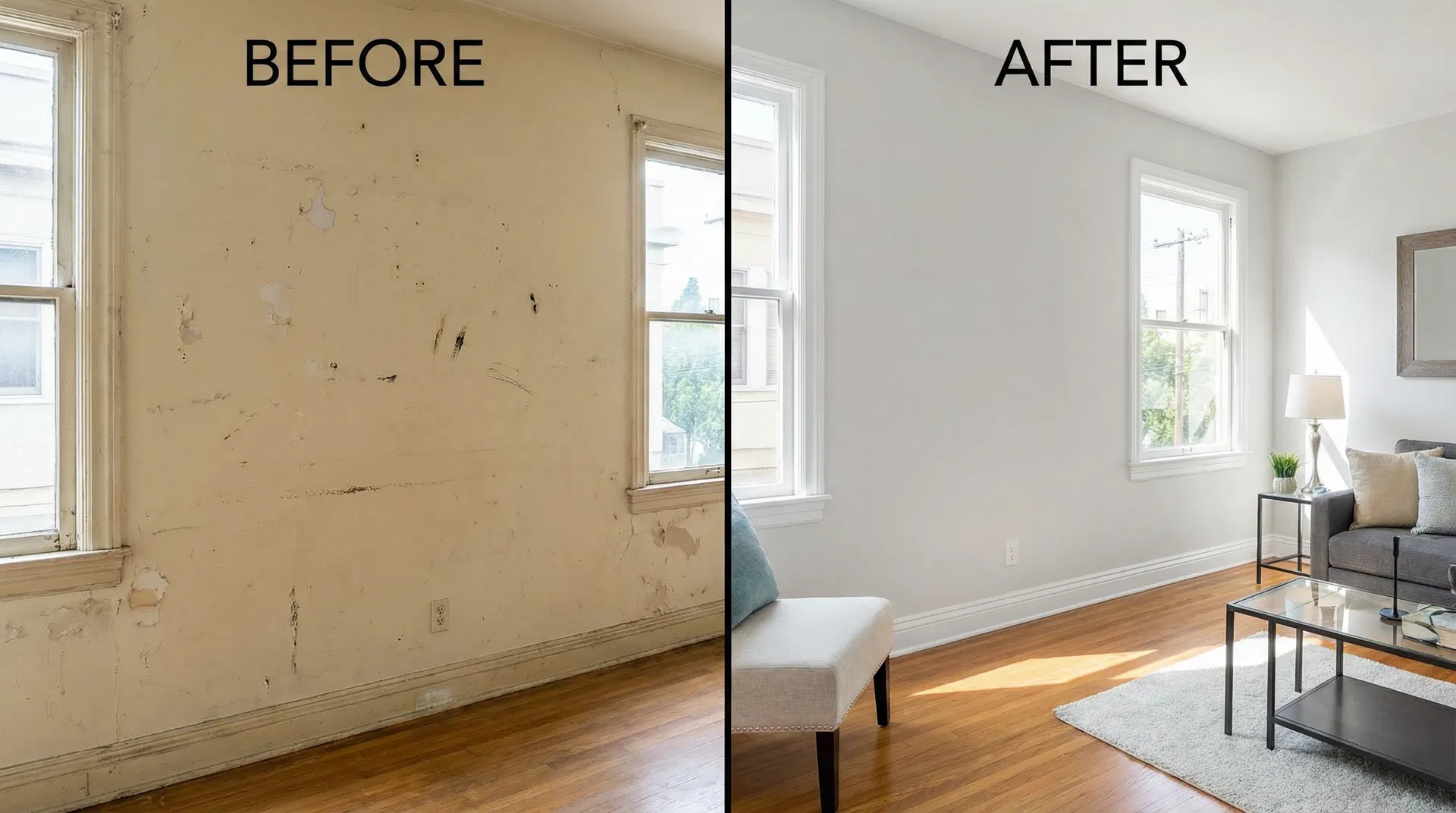 Before and after unit turn painting