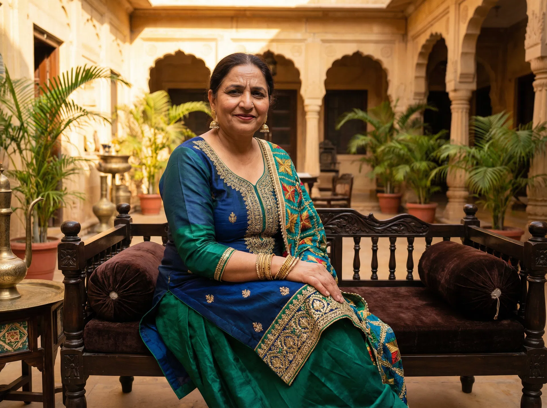 Dignified Punjabi woman in beautiful haveli