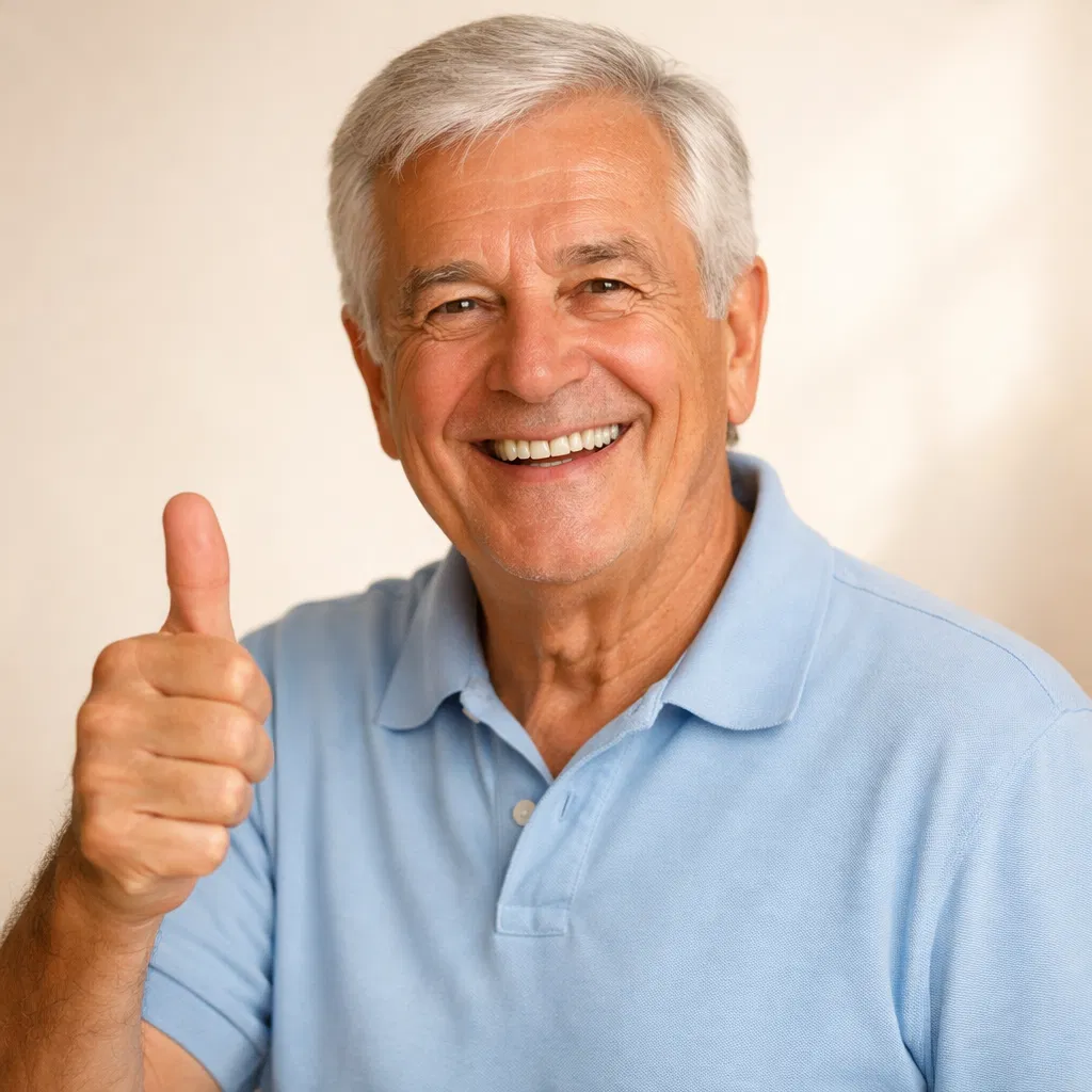 Happy senior with Medicare coverage