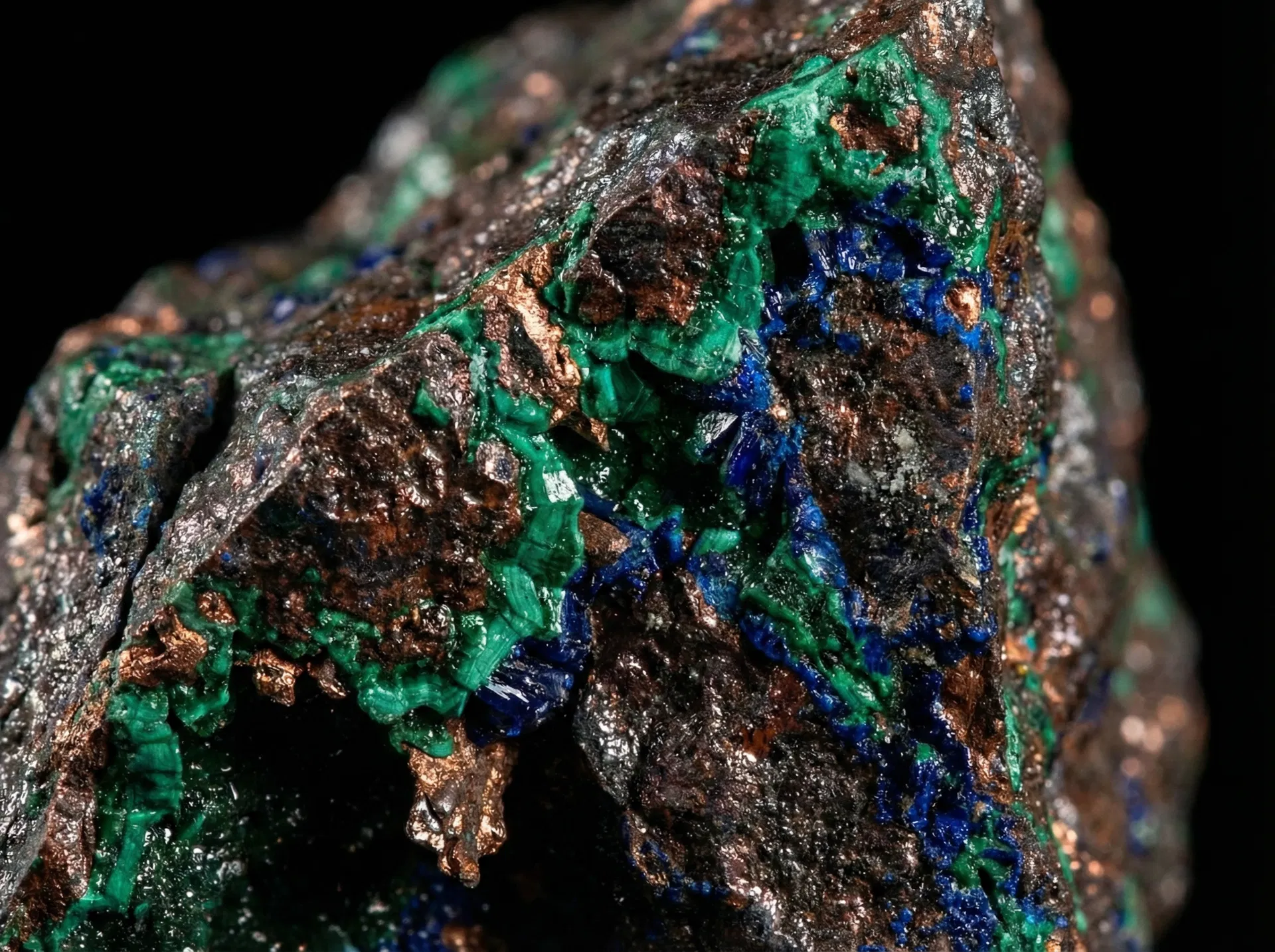 Copper ore specimen from Okarundu