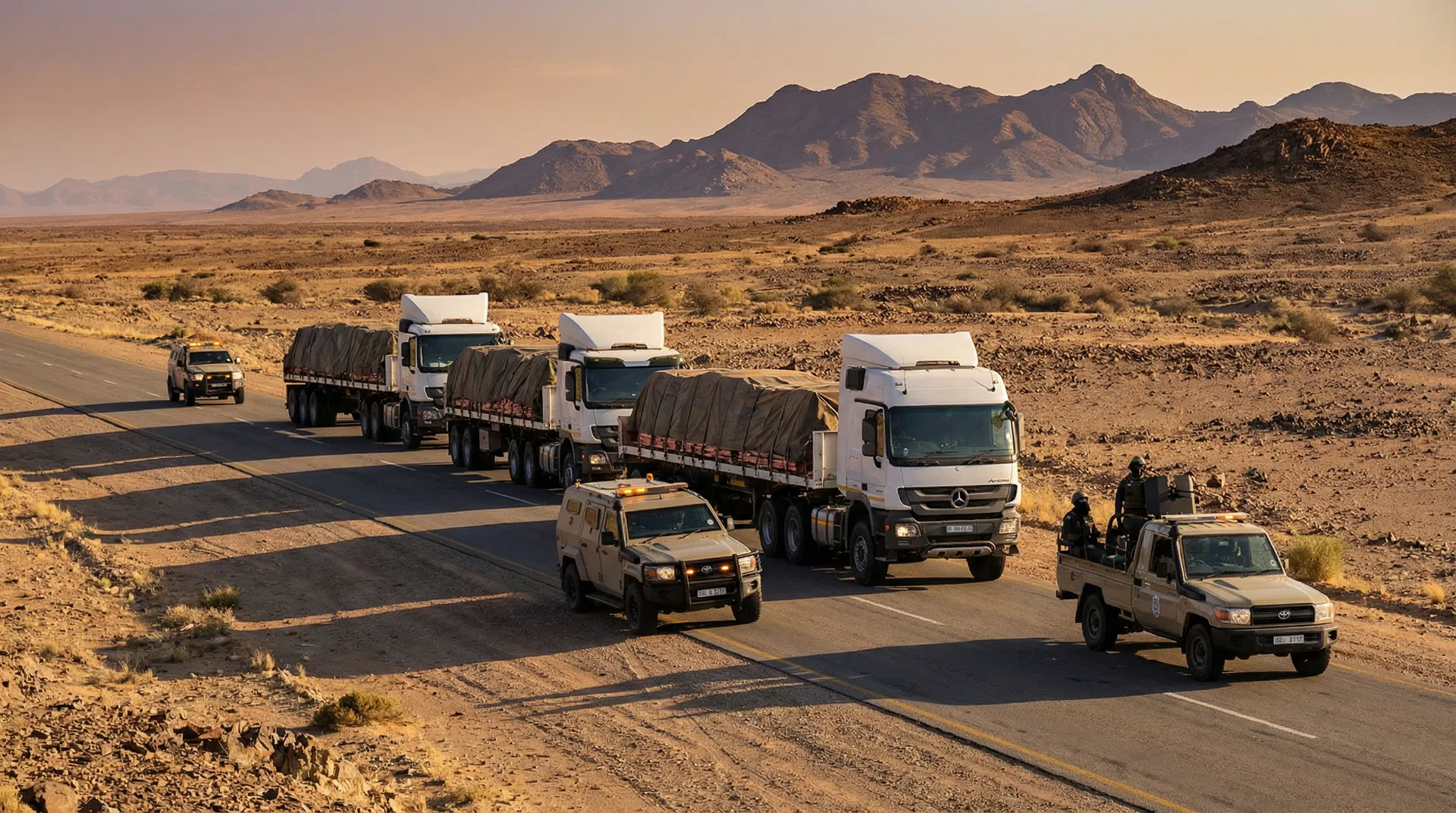 Security escort convoy for copper cathode transport