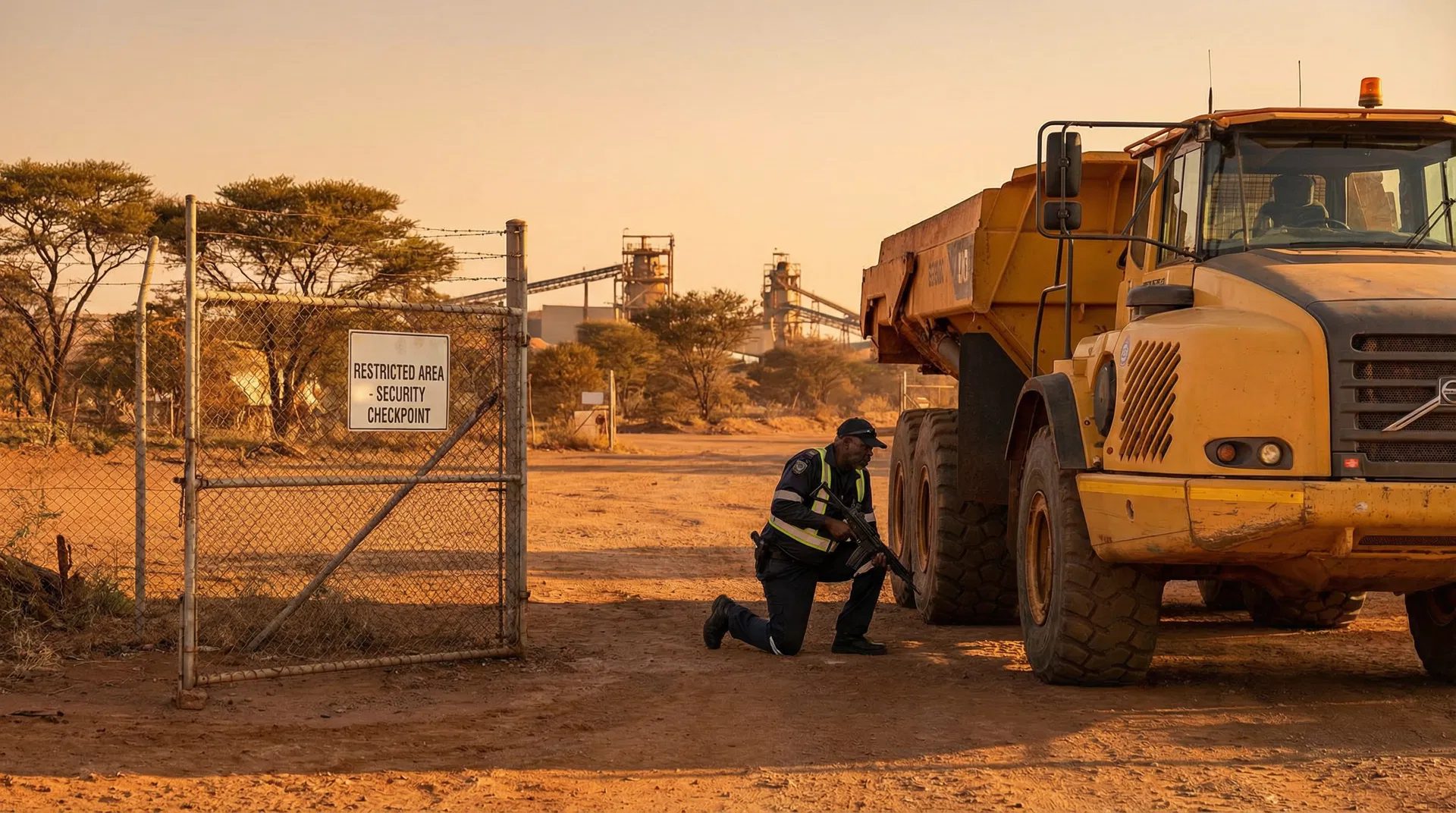 Security checkpoint at mining site