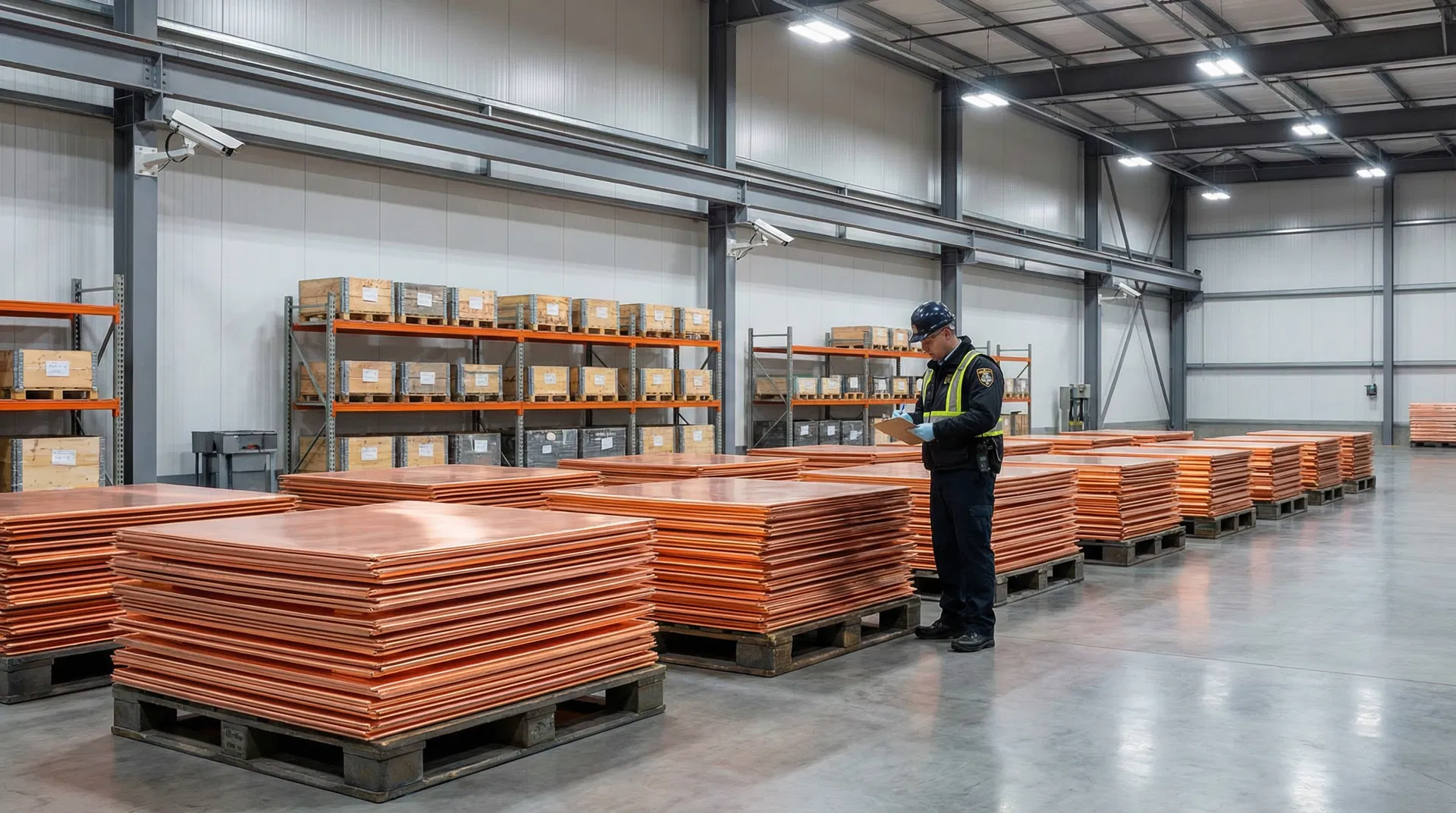Copper cathode warehouse inventory inspection