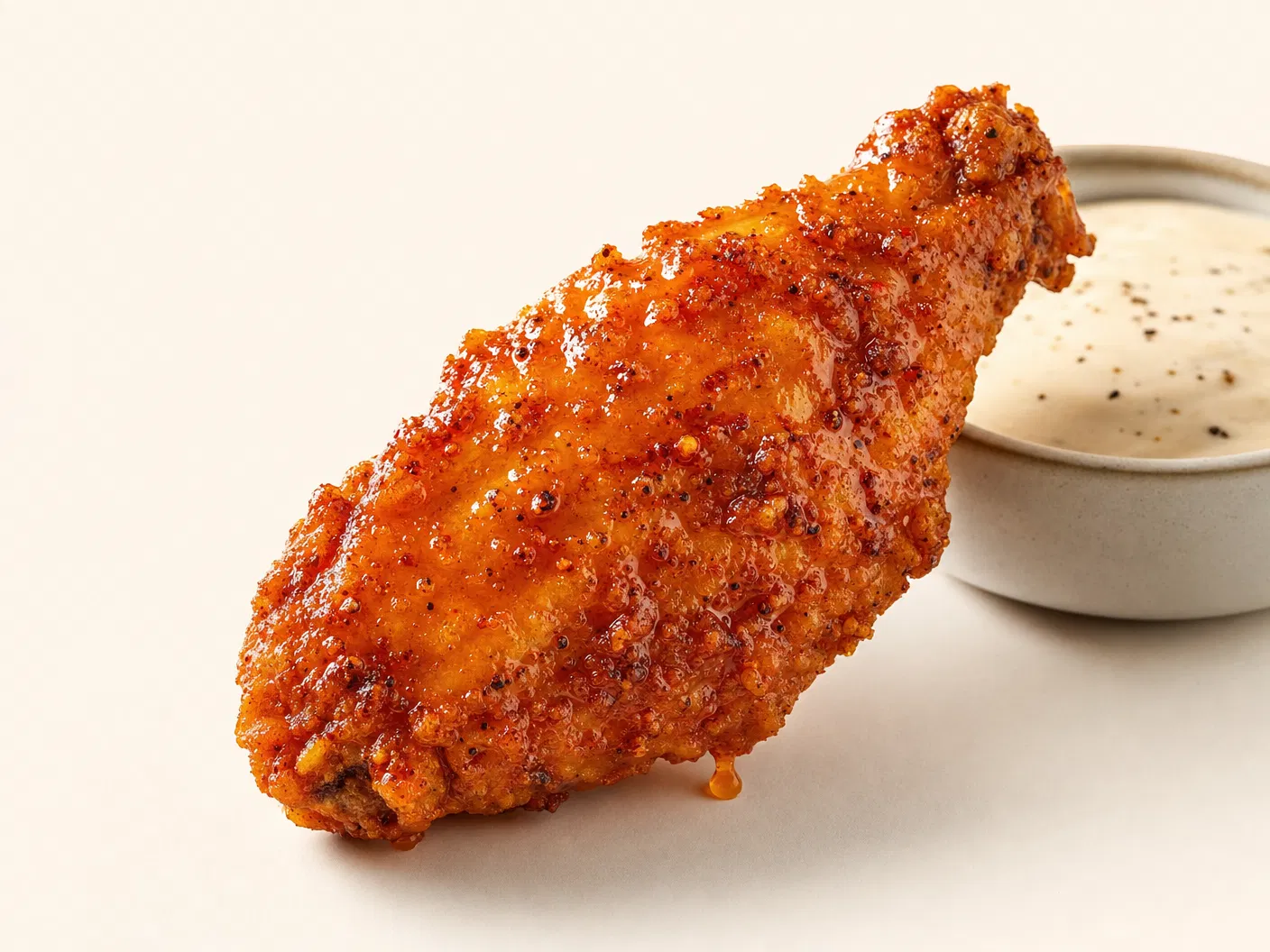 Crispy hot honey chicken wing
