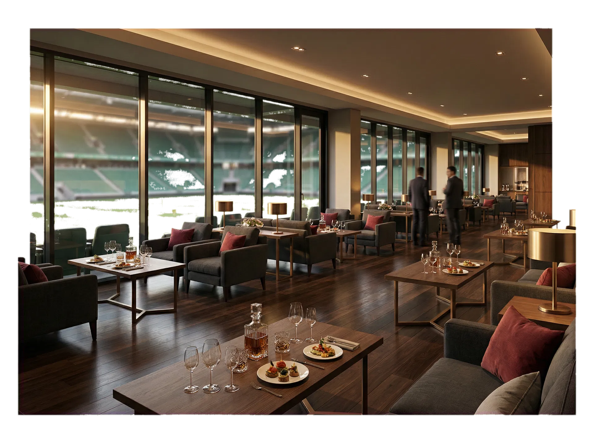 Premium hospitality lounge atmosphere