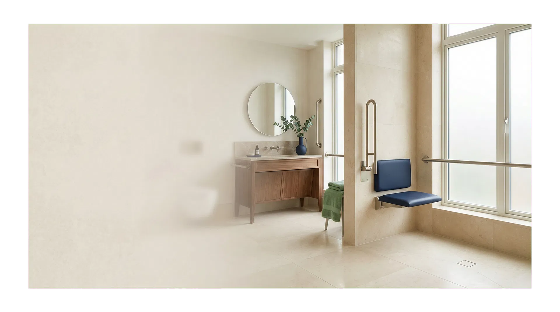 Accessible premium bathroom interior
