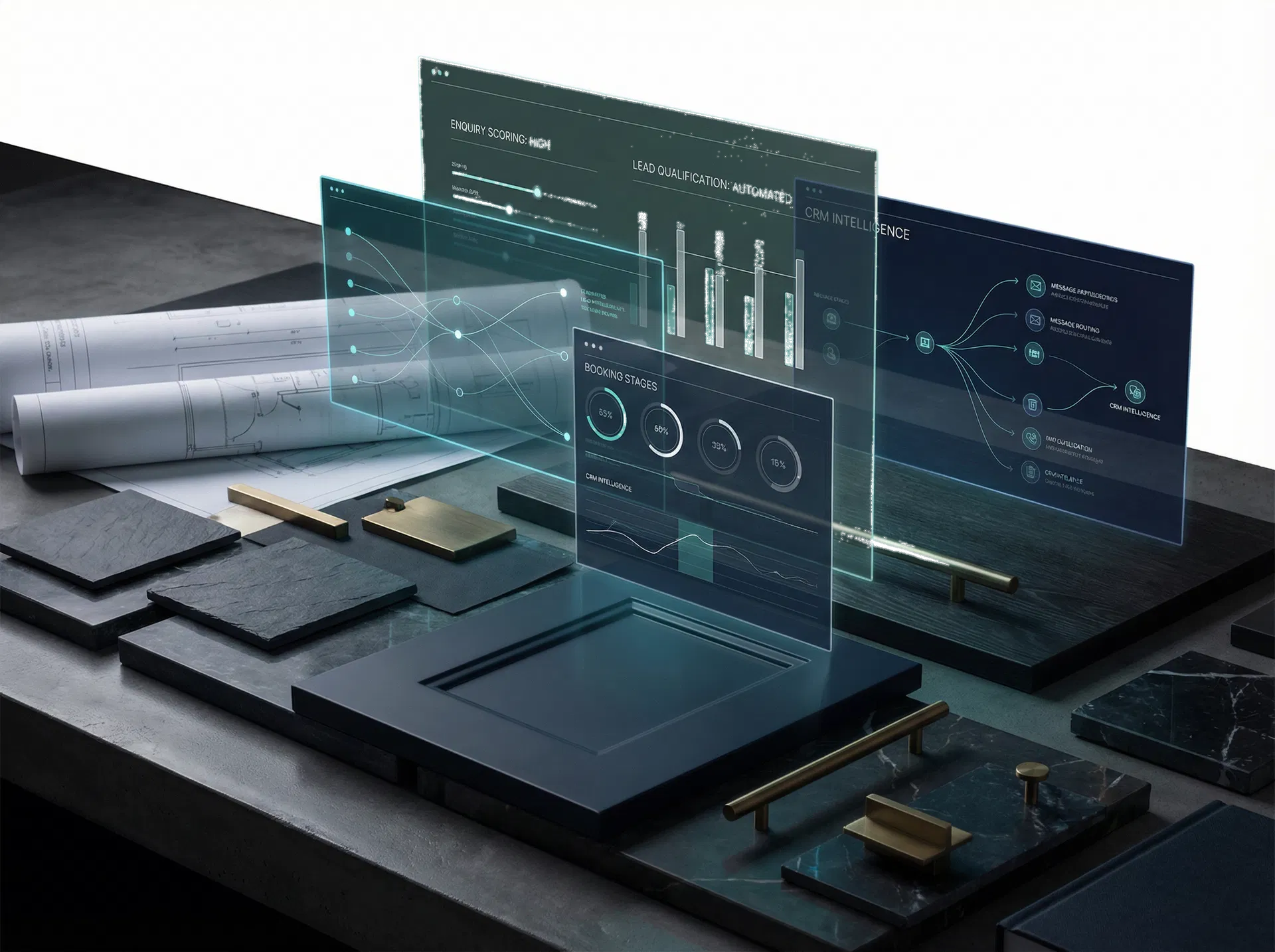 AI-supported KBB lead qualification and nurture visual