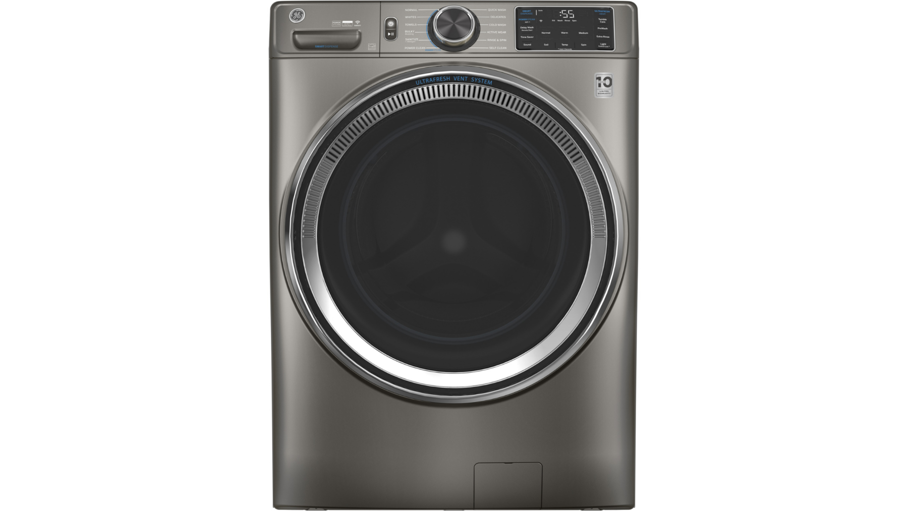 GE 4.8 cu. ft. Capacity Smart Front Load ENERGY STAR® Washer with UltraFresh Vent System with OdorBlock™ and Sanitize with Oxi