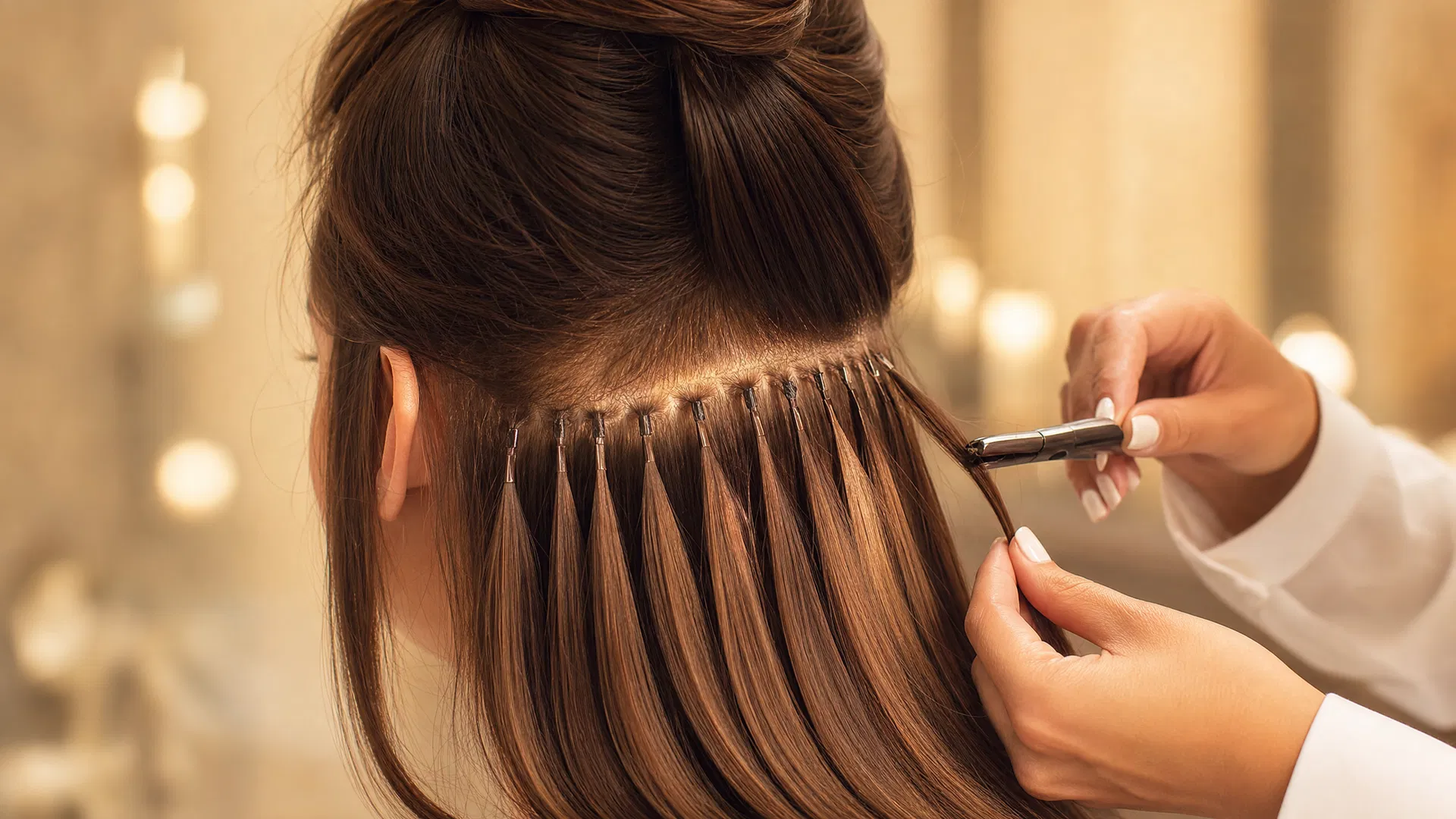 Professional keratin extension application