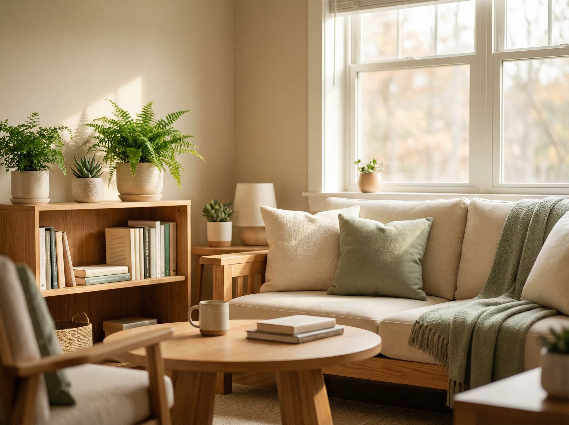 Warm counseling office environment