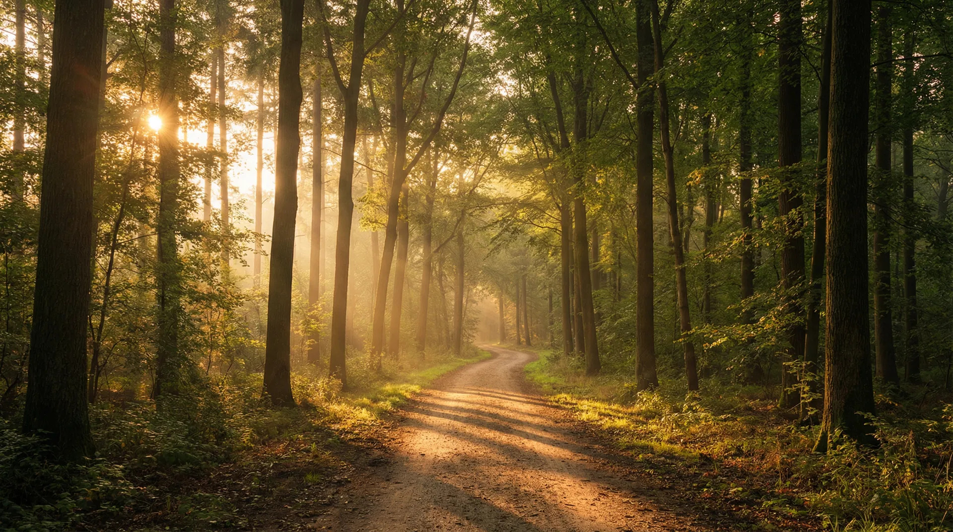 A sunlit path through the forest