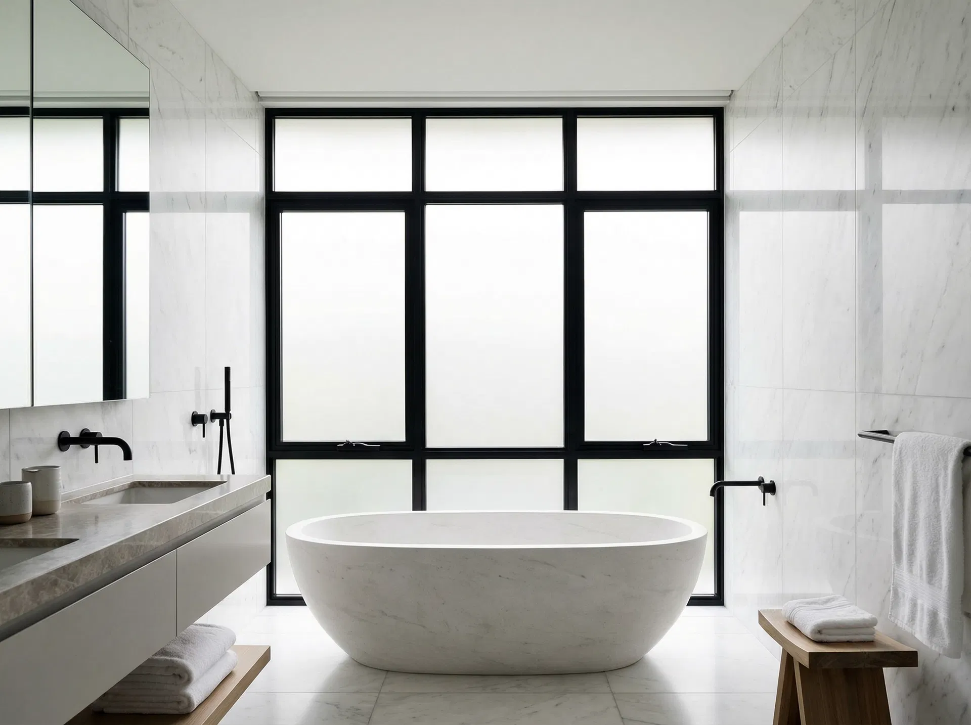 Banheiro Luxo - Janela com Vidro Fosco