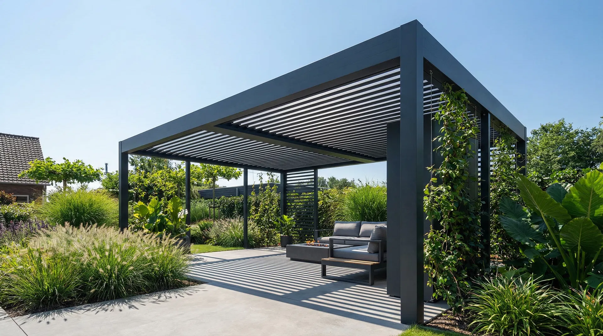 Pergolado em alumínio - Proteção solar e design moderno