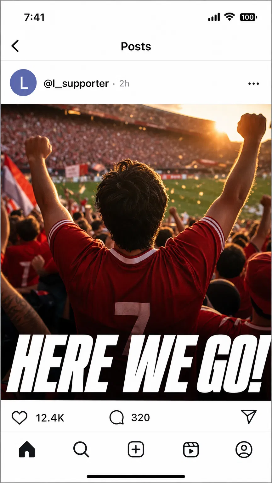 Earned post — fan celebration