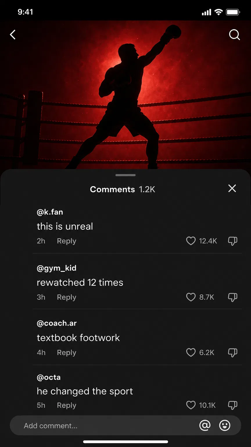 Earned post — comments thread