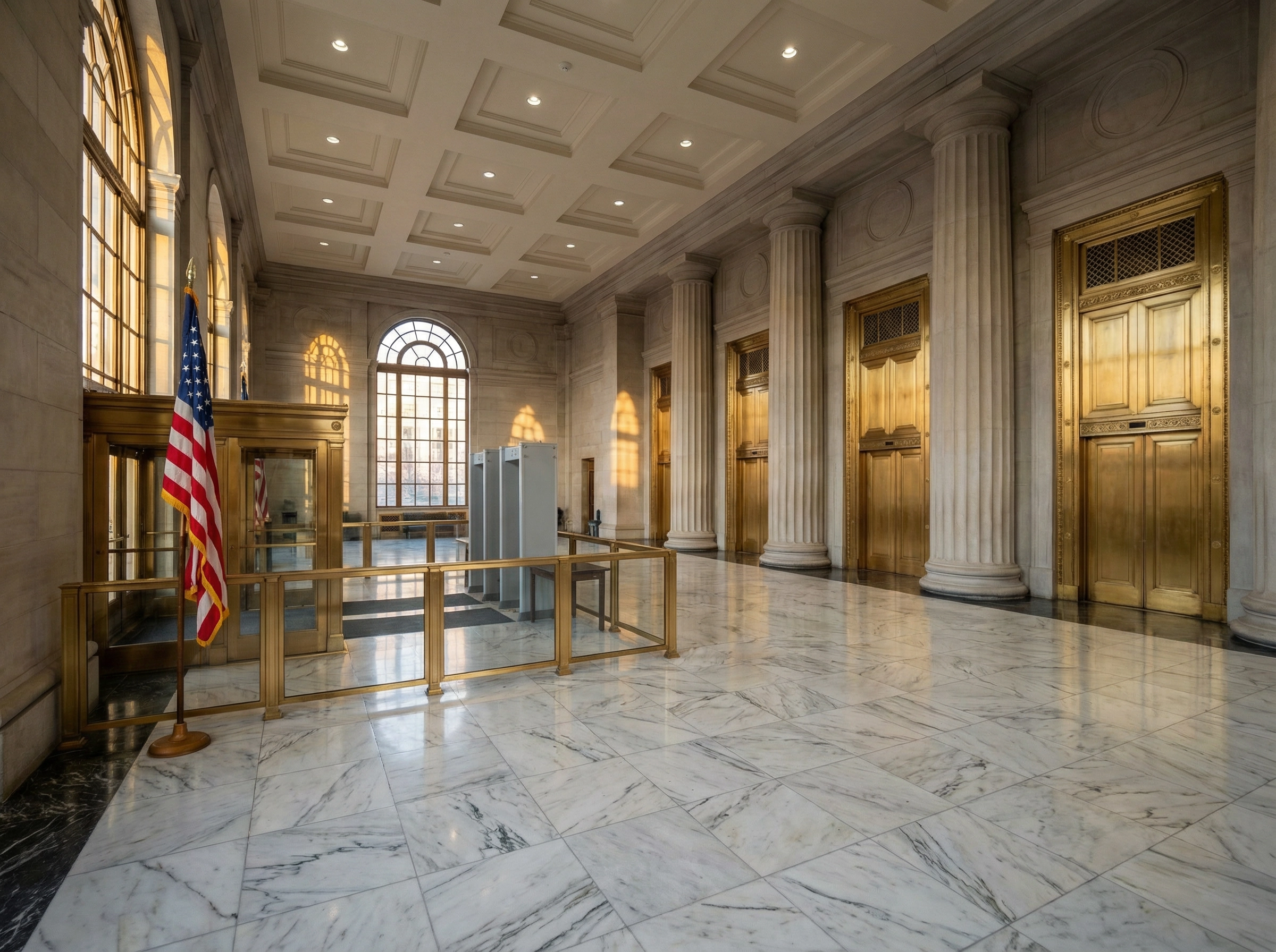 Federal Building Lobby — Japandi Redesign