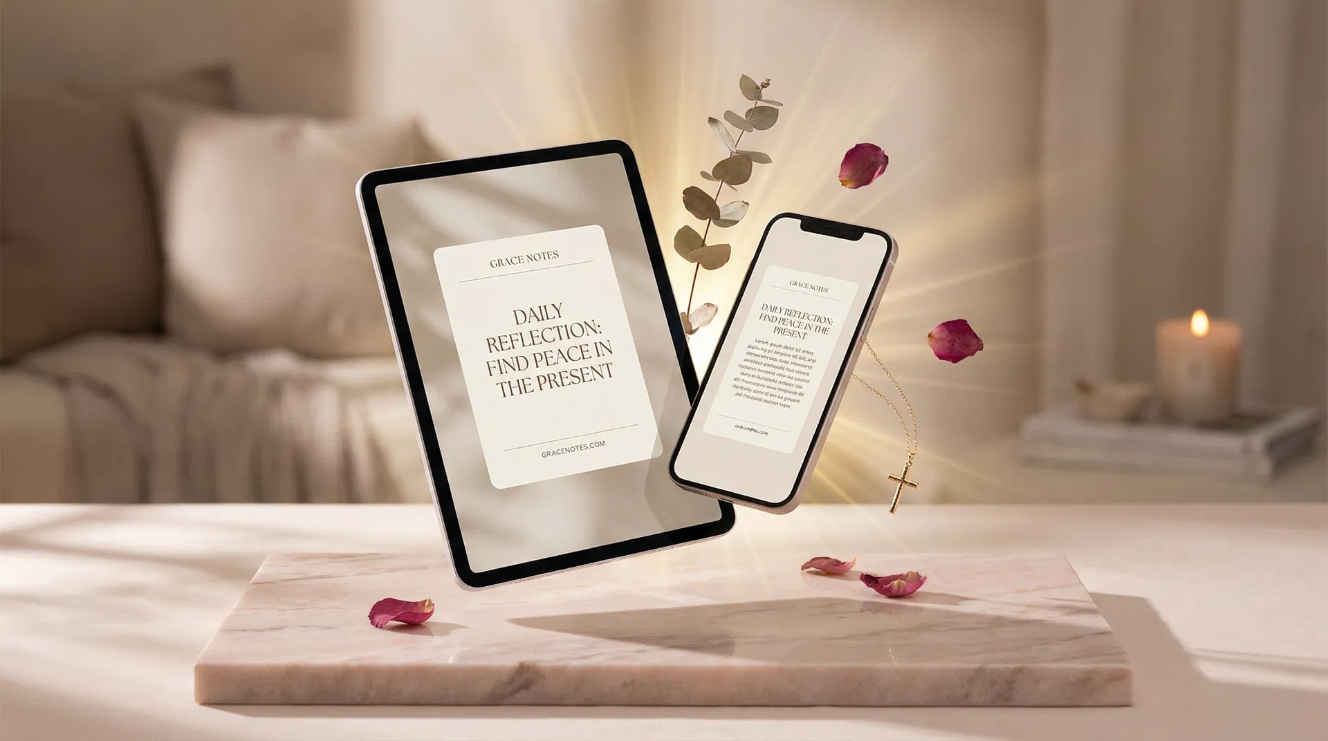 God Got You Daily interactive digital devotional deck displayed on tablet and phone