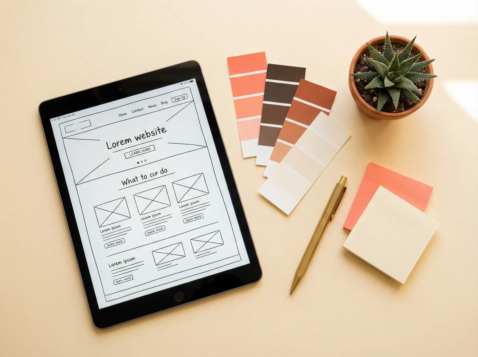 Web design planning workspace