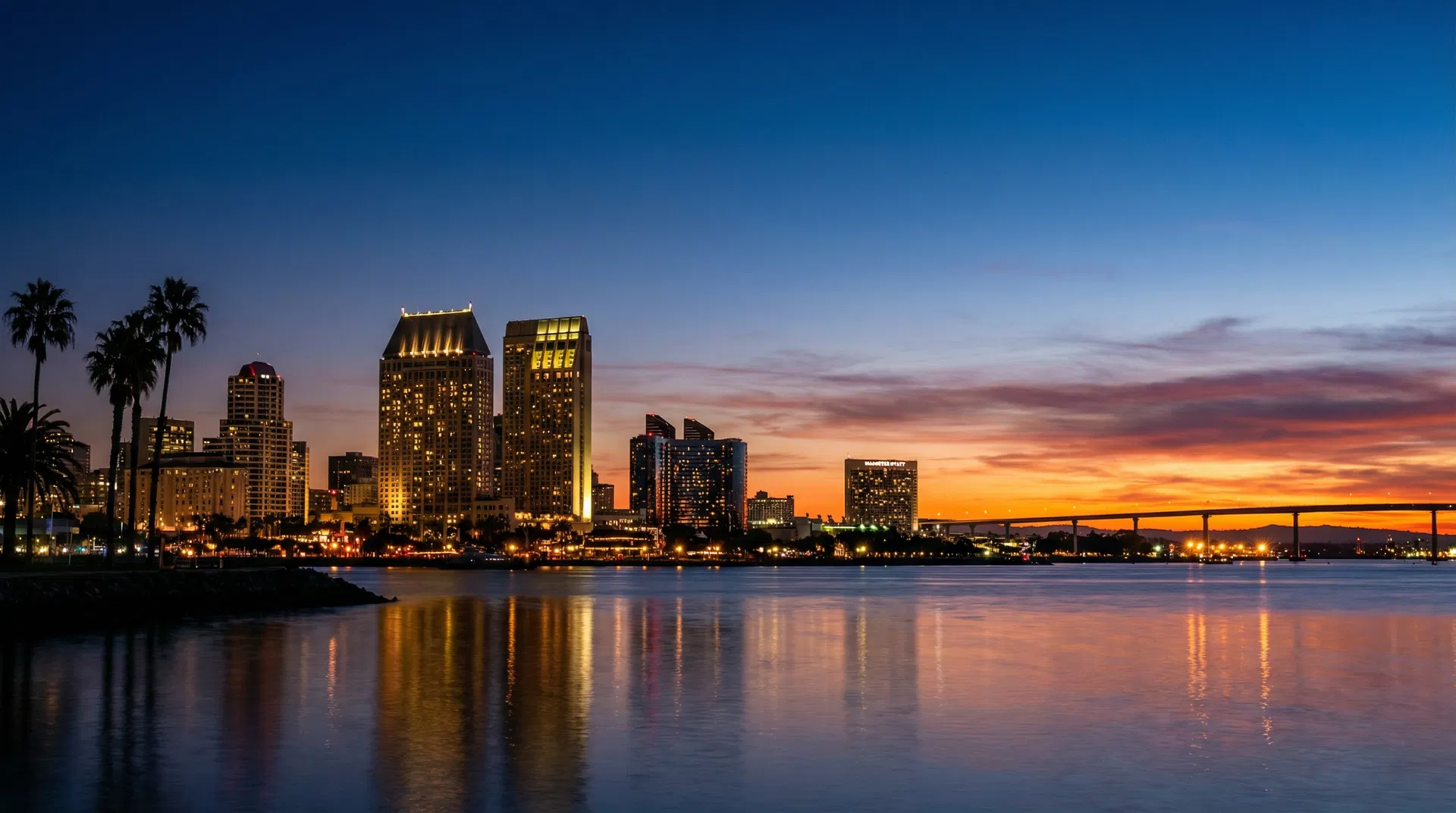 San Diego skyline at twilight