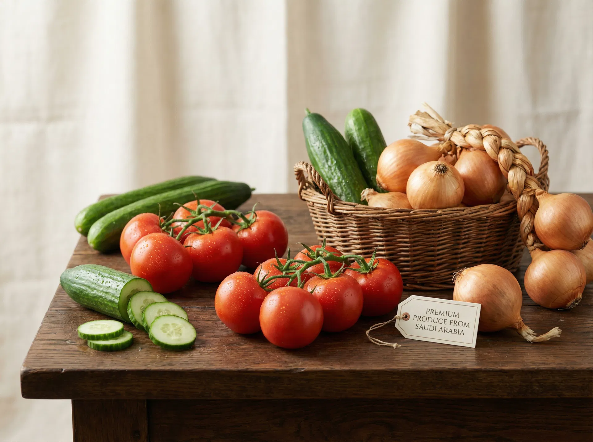 طماطم وخيار وبصل