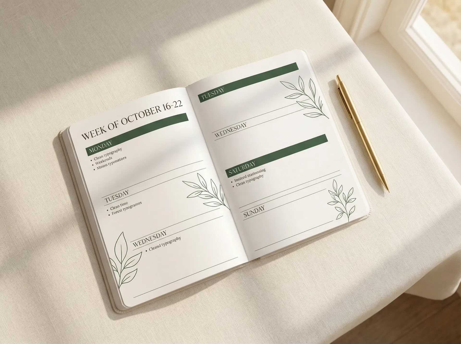 Weekly Planner Printable — Botanical Edition