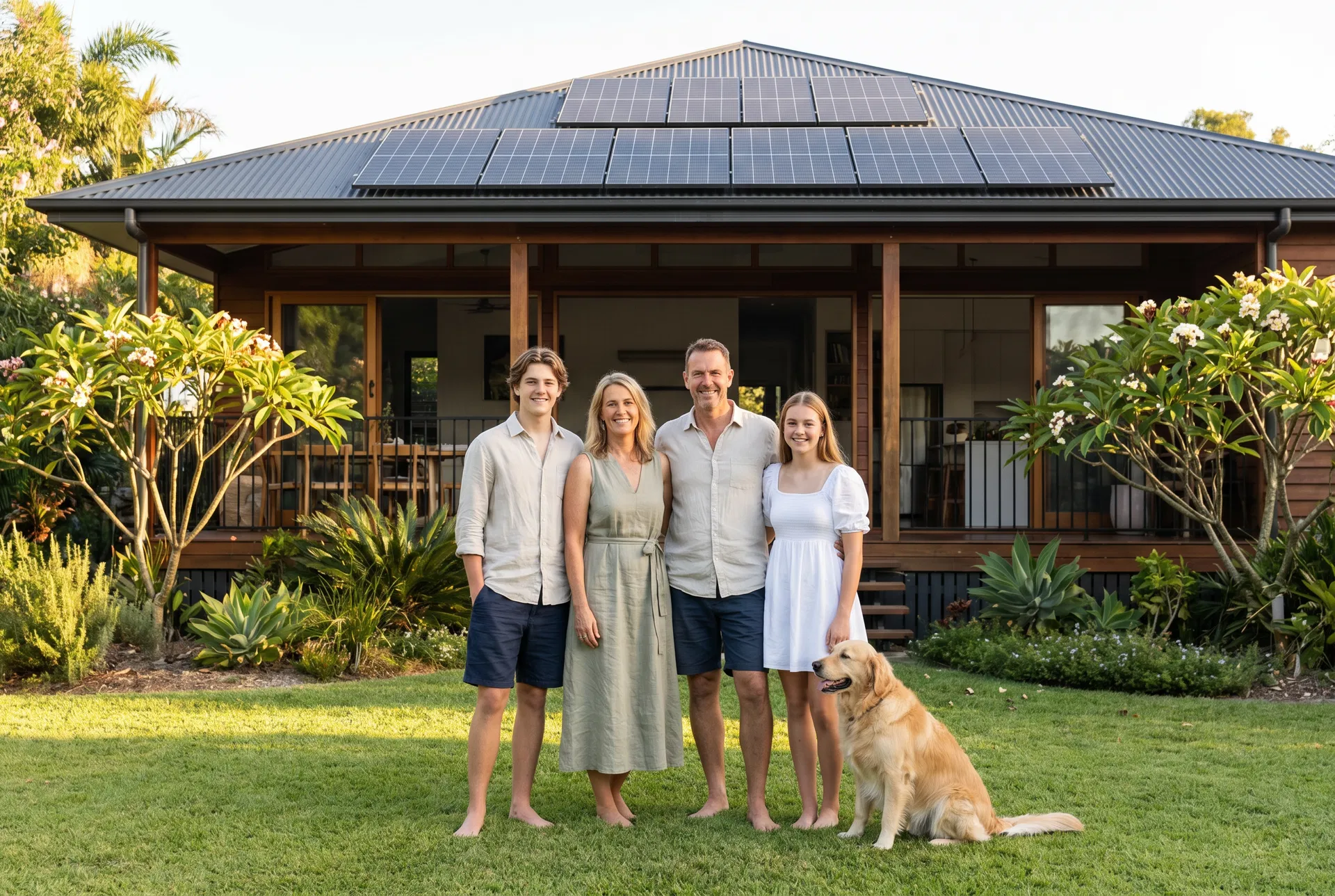 Australian family with solar home