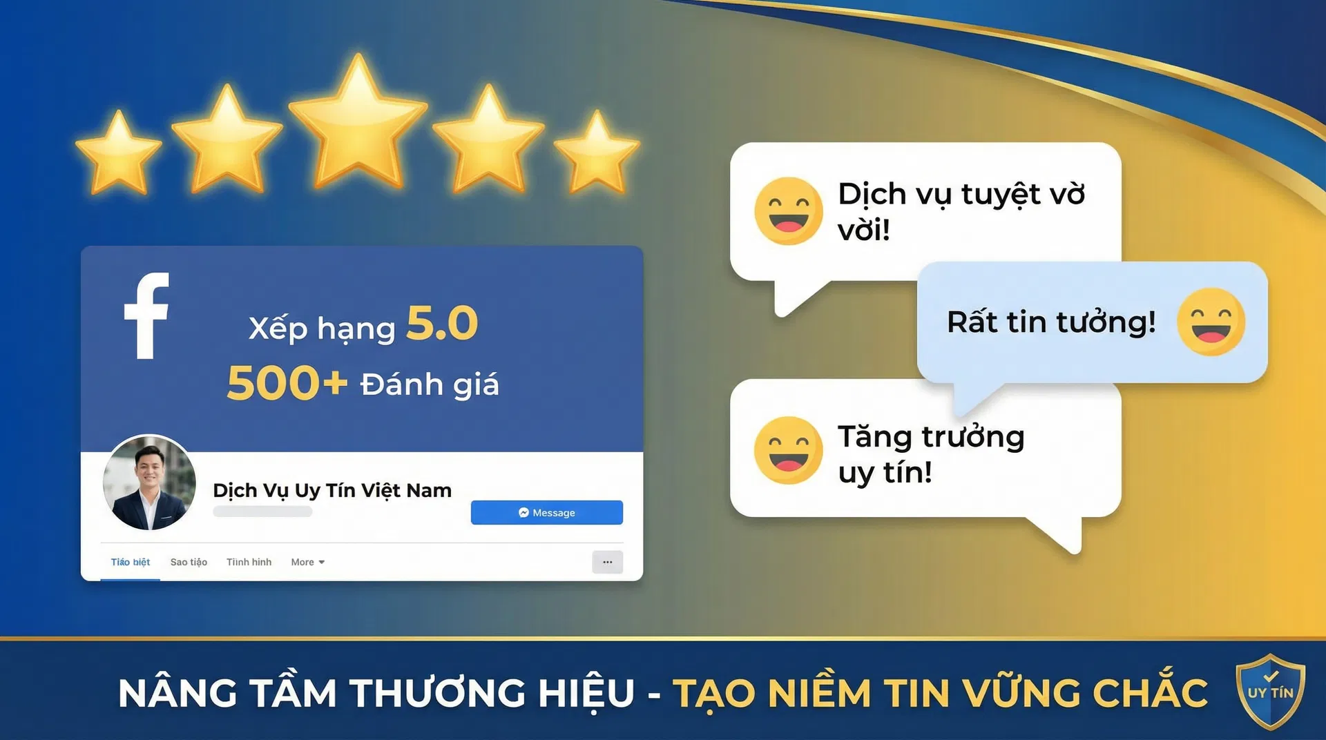 Dịch vụ Đánh Giá 5 Sao Fanpage Facebook