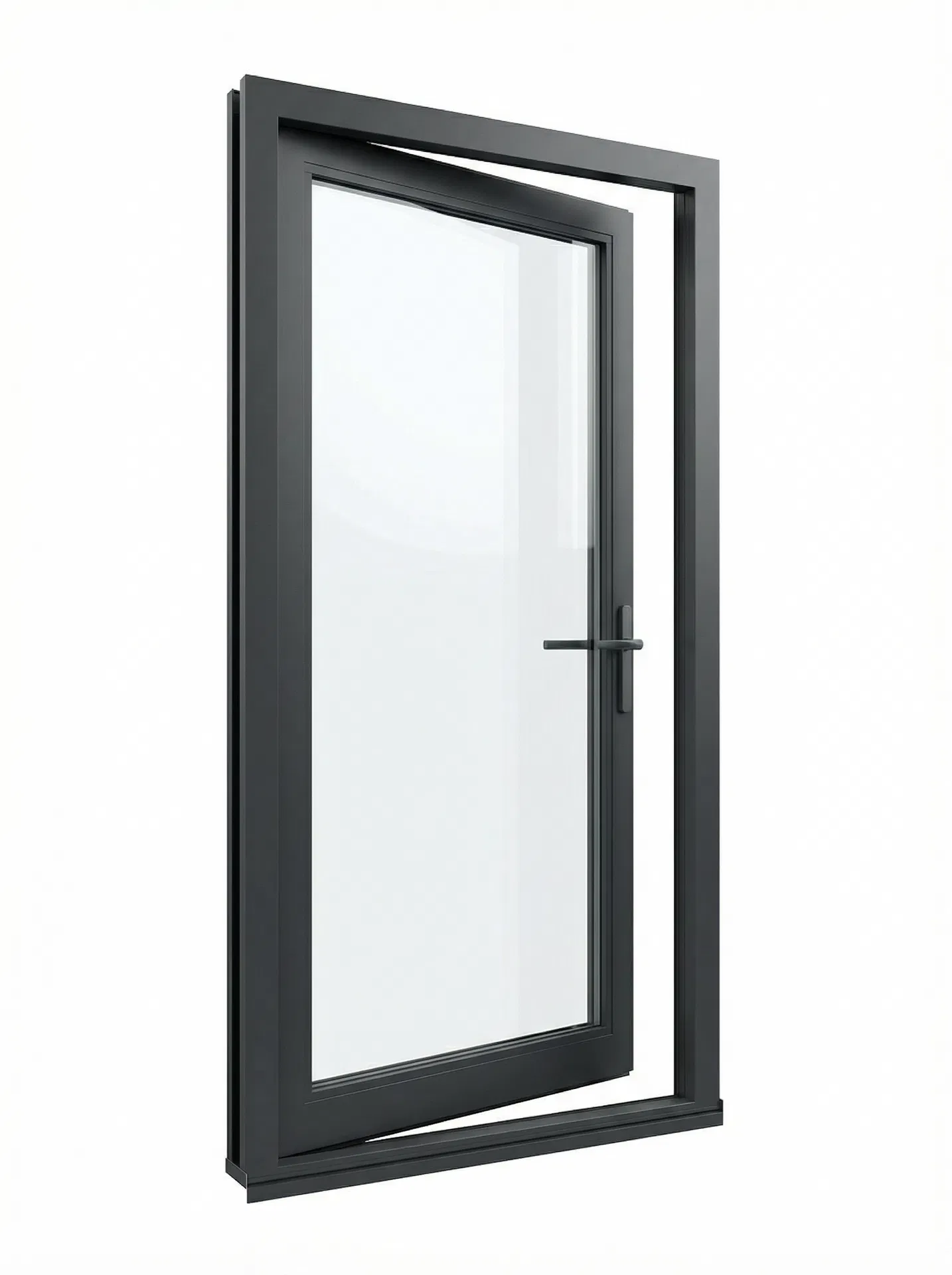 HG Hinged Door -- single leaf, full-height glazing, lever handle