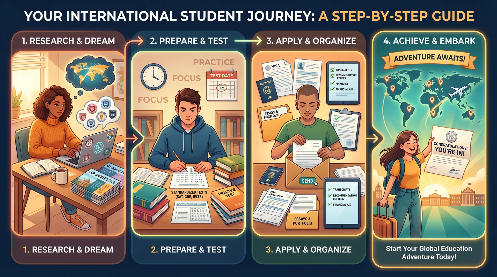 如何開始著手準備留學申請：四步驟完整指南