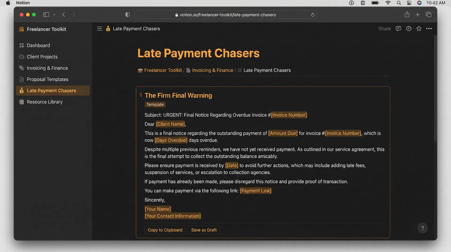Late Payment Chaser prompt