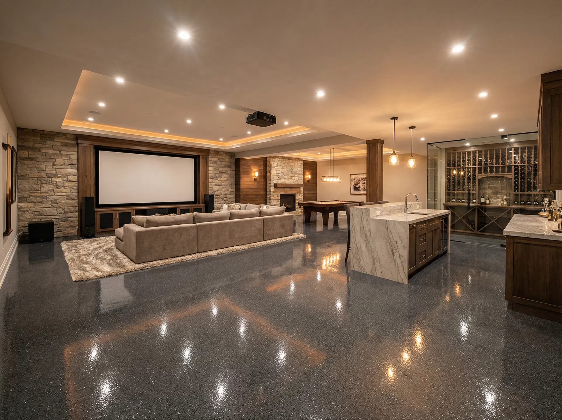 Epoxy Flake — Basement Home Theatre