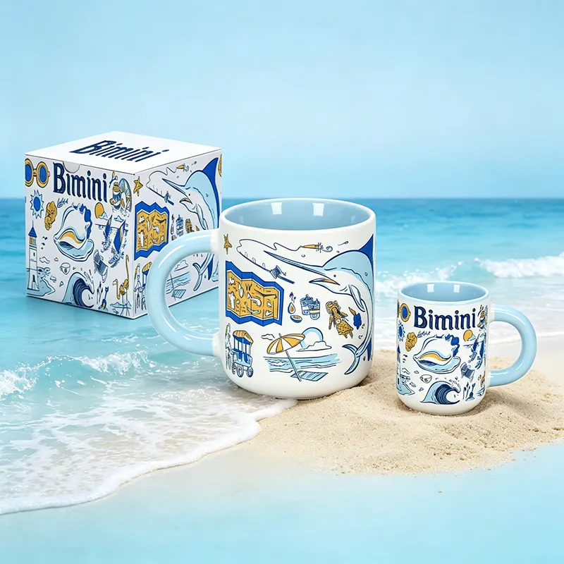 Bimini Island Map Pattern Ceramic Mug 2