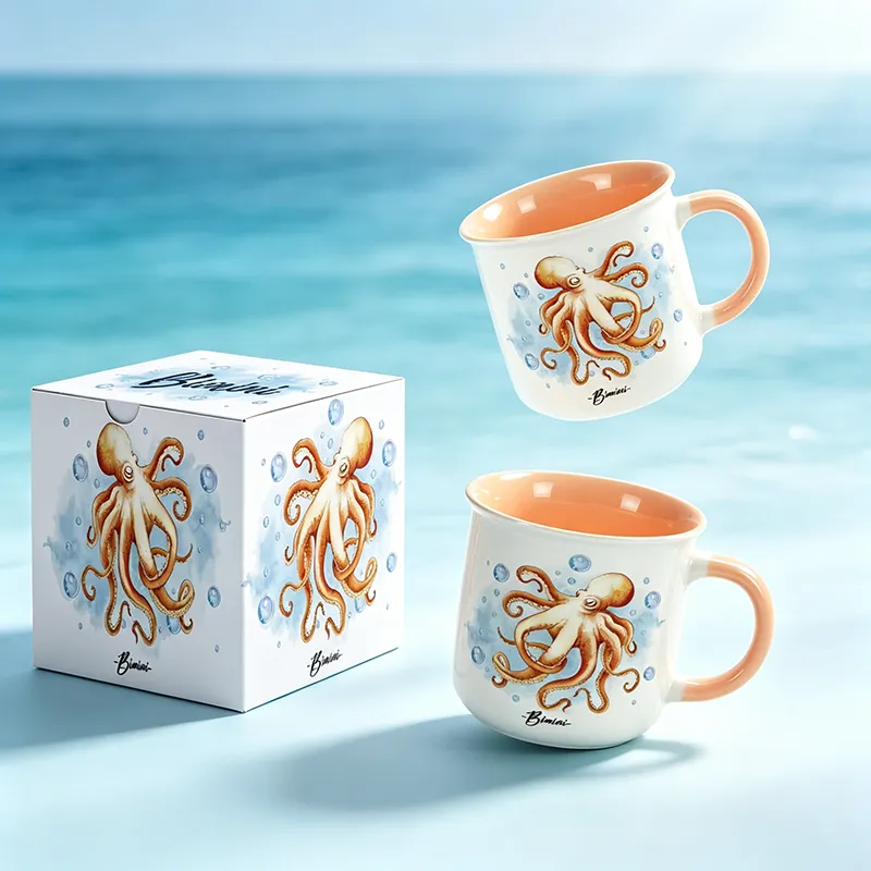 Bimini Octopus Watercolor Ceramic Mug 2