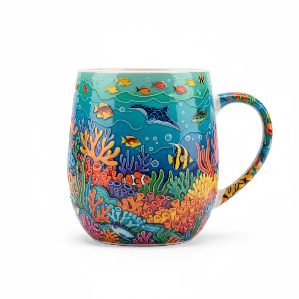 Great Barrier Reef Vintage Retro 15oz Large Latte Mug