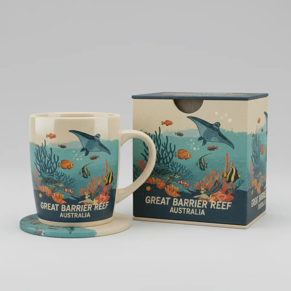 Great Barrier Reef Vintage Retro 15oz Large Latte Mug 2