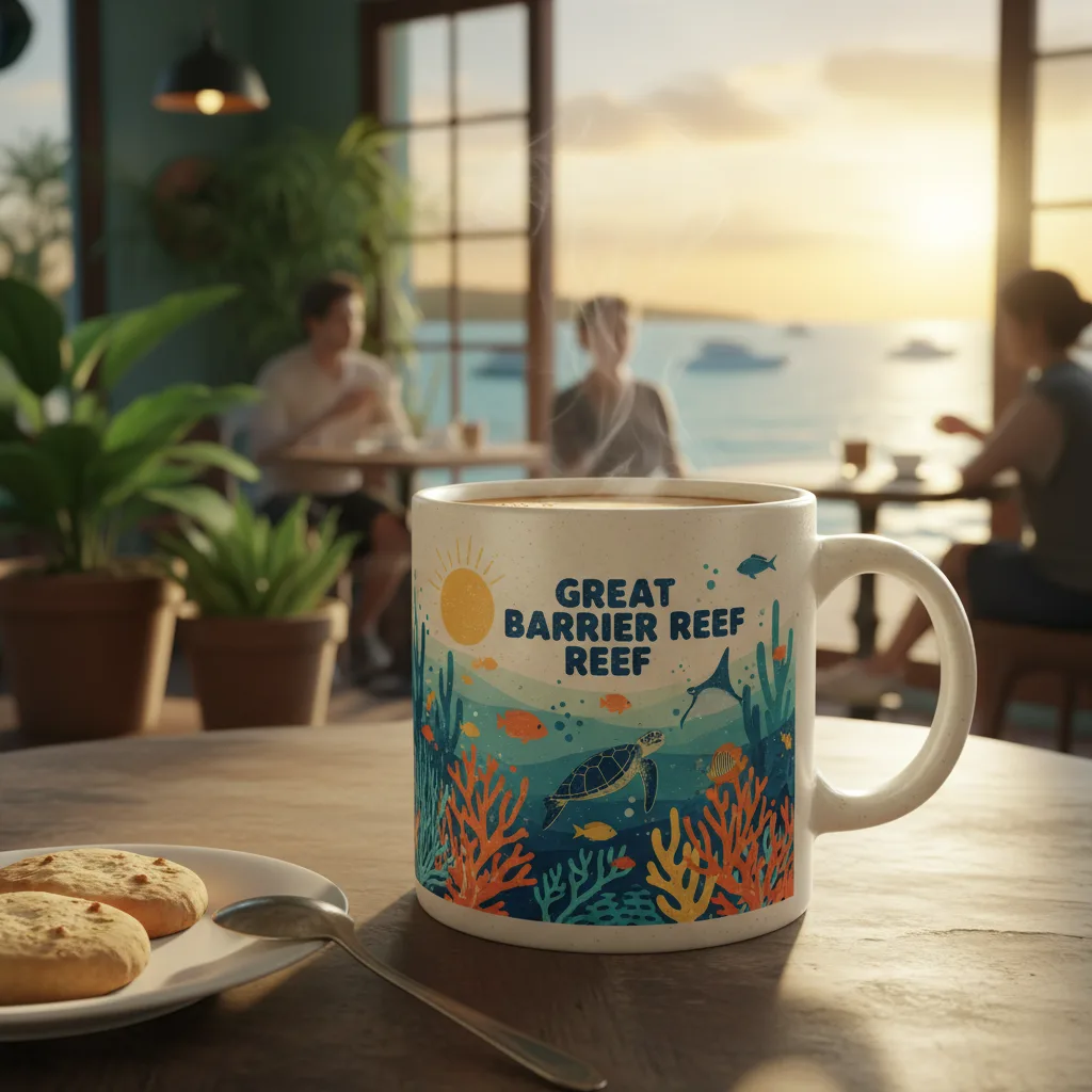 Great Barrier Reef Vintage Retro 15oz Large Latte Mug 3