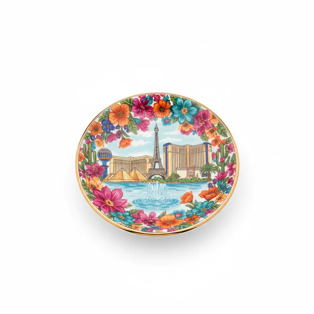 Las Vegas Floral Border Decorative Plate