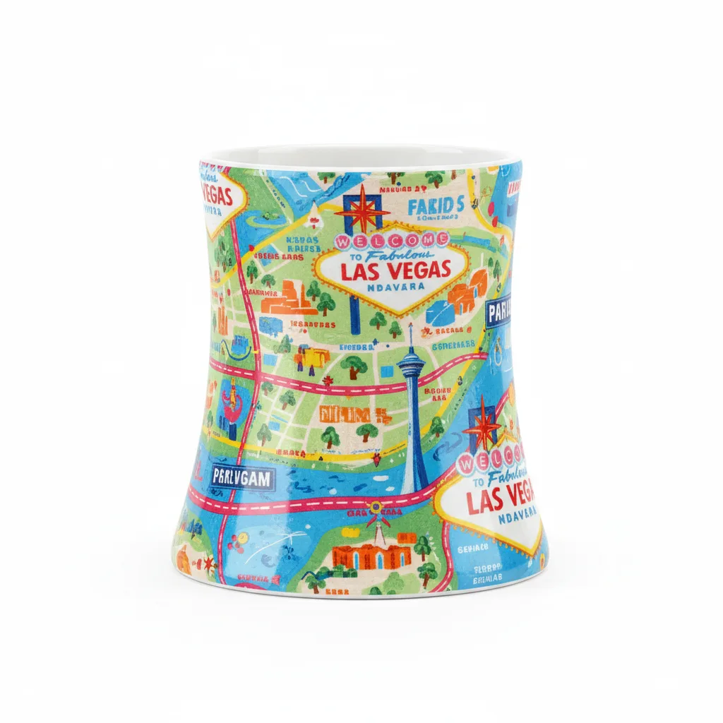 Las Vegas Map Pattern Flared Mug