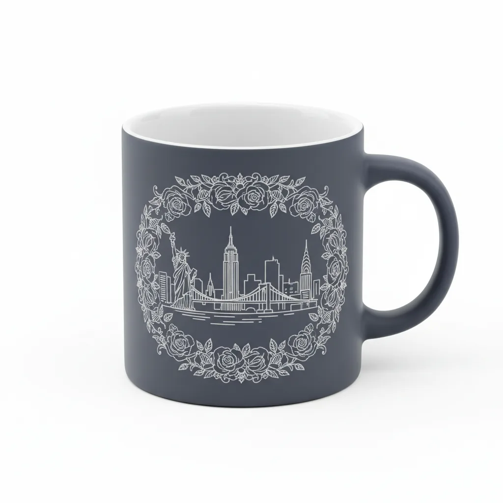 New York City Floral Border Campfire Mug