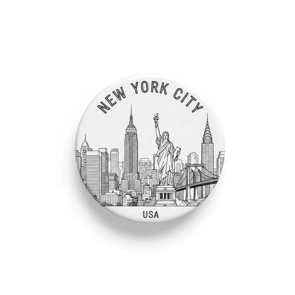 New York City Sketch Illustration Fridge Magnet