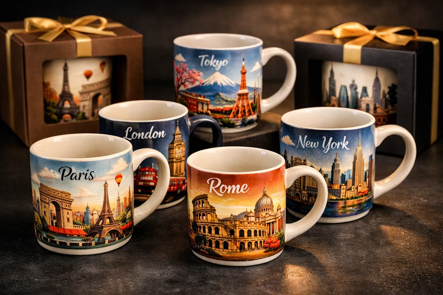 Premium ceramic souvenir mugs collection